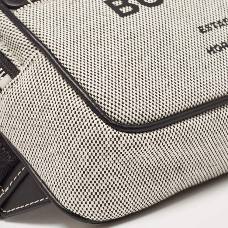 Pre Owned Burberry Grey/Black Canvas and Leather West Belt Bag