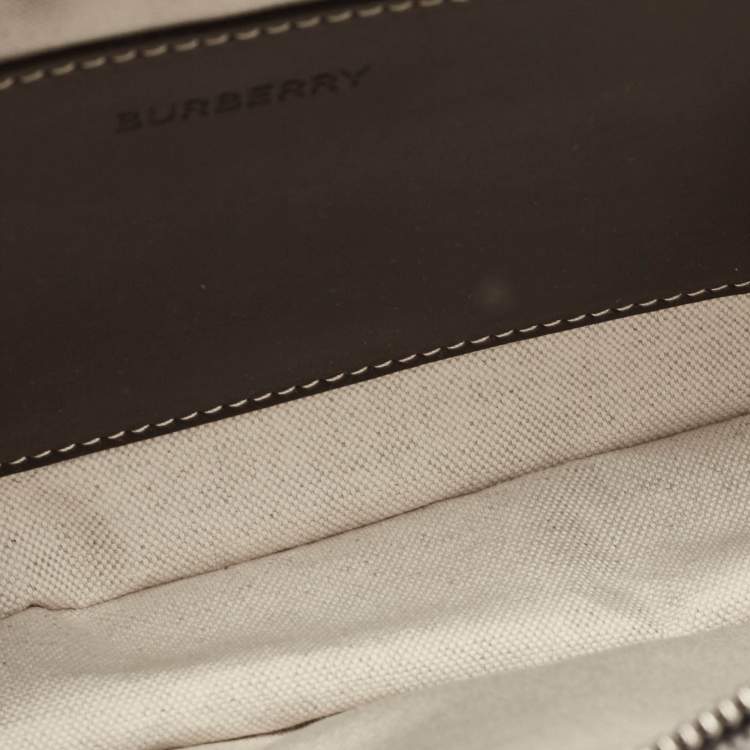 Pre Owned Burberry Grey/Black Canvas and Leather West Belt Bag