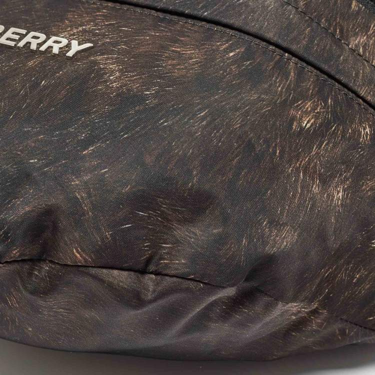 Pre Owned Burberry Black/Brown Nylon Convertible Backpack