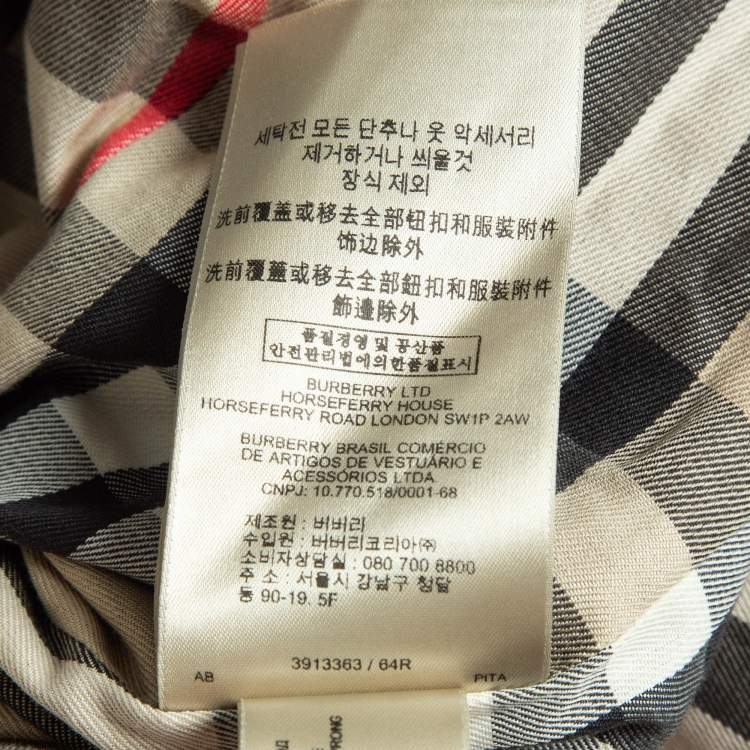 Pre Owned Burberry Beige Cotton Double Breasted Trench Coat XXS