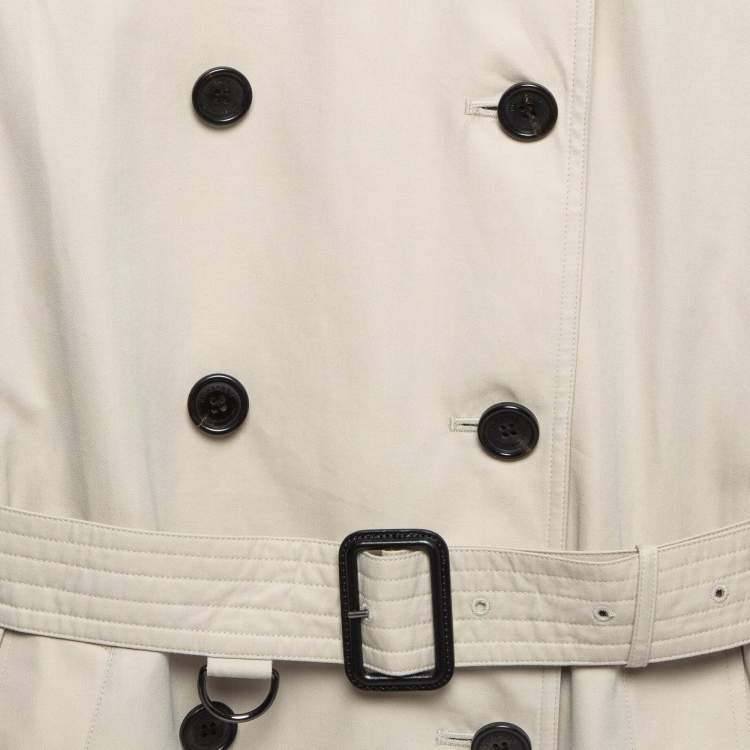 Pre Owned Burberry Beige Cotton Double Breasted Trench Coat XXS