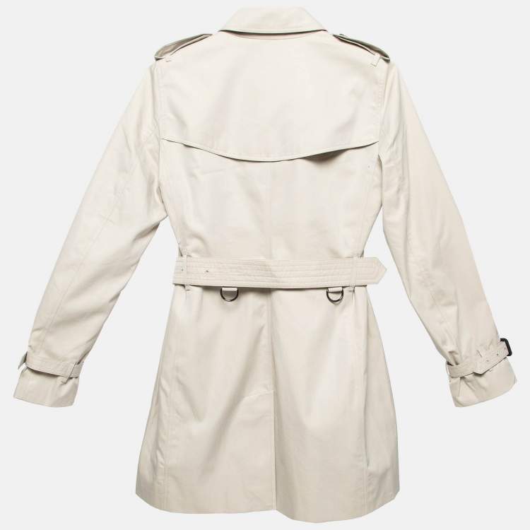 Pre Owned Burberry Beige Cotton Double Breasted Trench Coat XXS