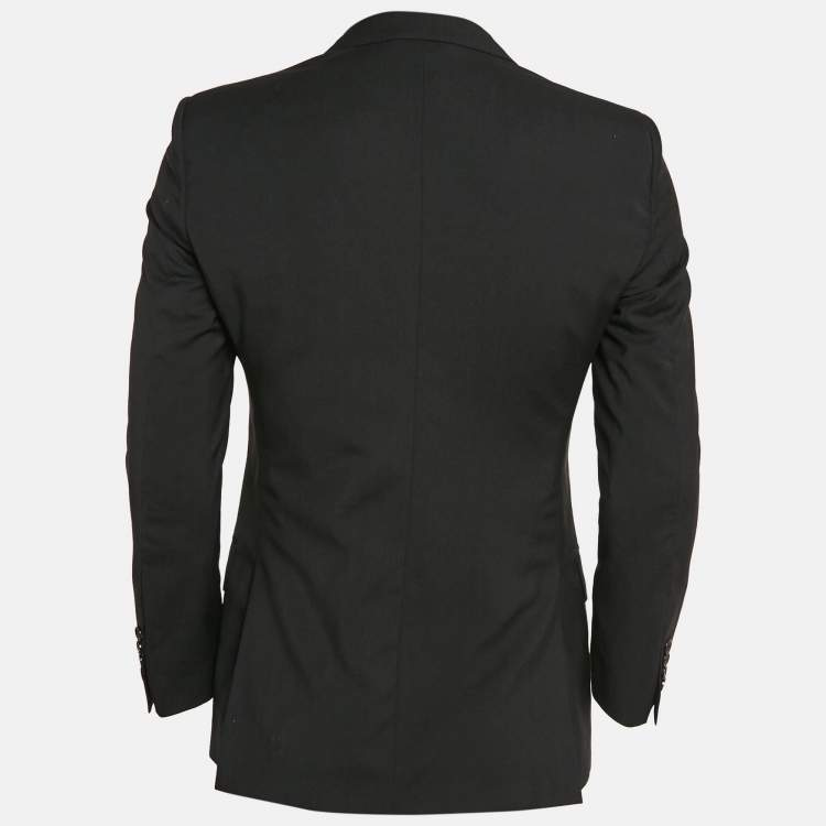 Pre Owned Burberry Black Virgin Wool Single Breasted Blazer S