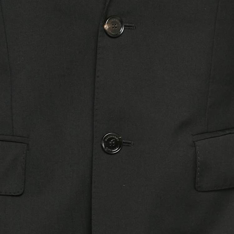 Pre Owned Burberry Black Virgin Wool Single Breasted Blazer S