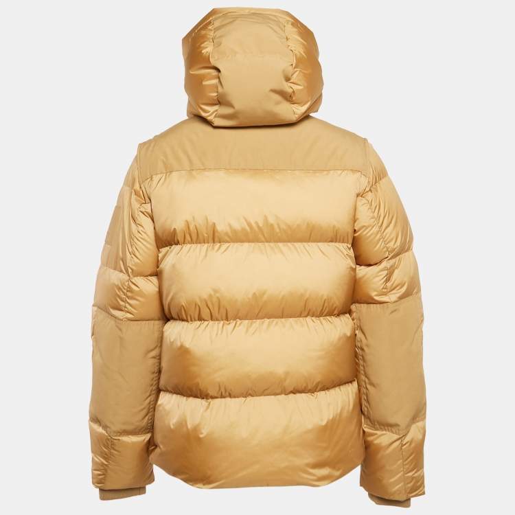 Pre Owned Burberry Brown Nylon Detachable Sleeve Hooded Puffer Jacket S