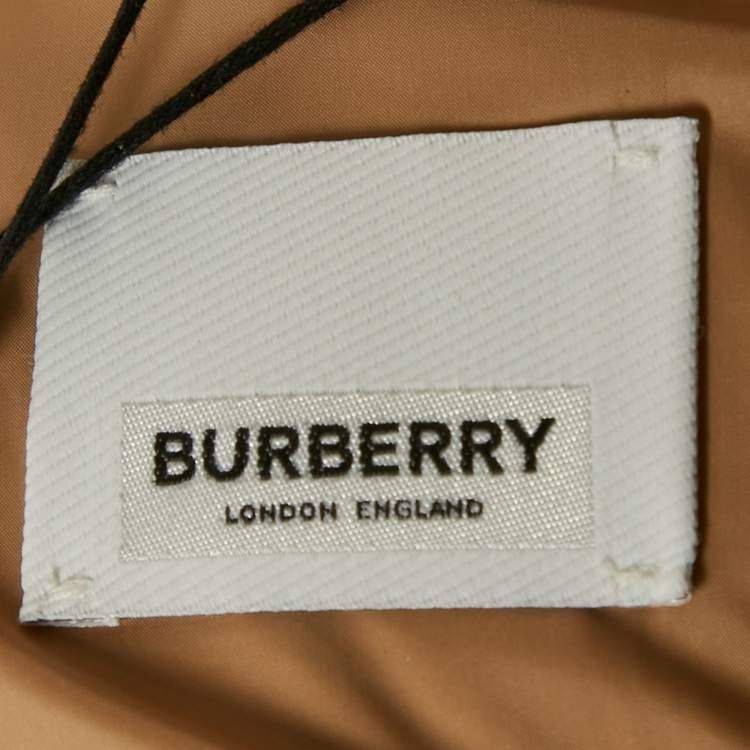 Pre Owned Burberry Brown Nylon Detachable Sleeve Hooded Puffer Jacket S