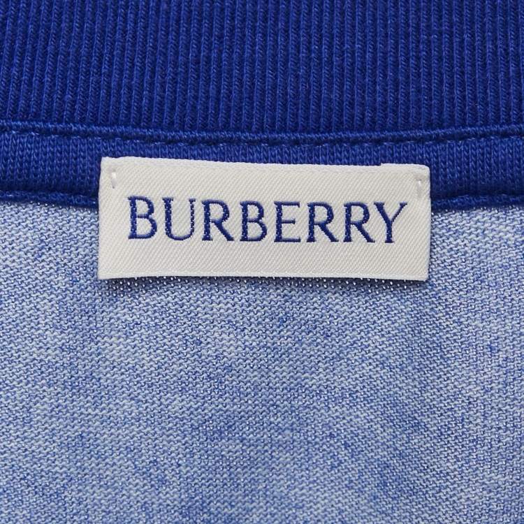 Pre Owned Burberry Blue Swan Print Cotton Crew Neck T-Shirt S