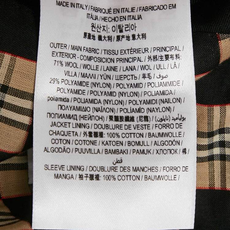 Pre Owned Burberry Black Gabardine Slim Fit Blazer XS