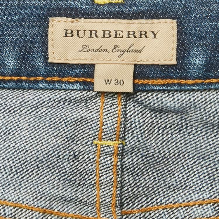 Pre Owned Burberry Blue Denim Straight Jeans S Waist 30"