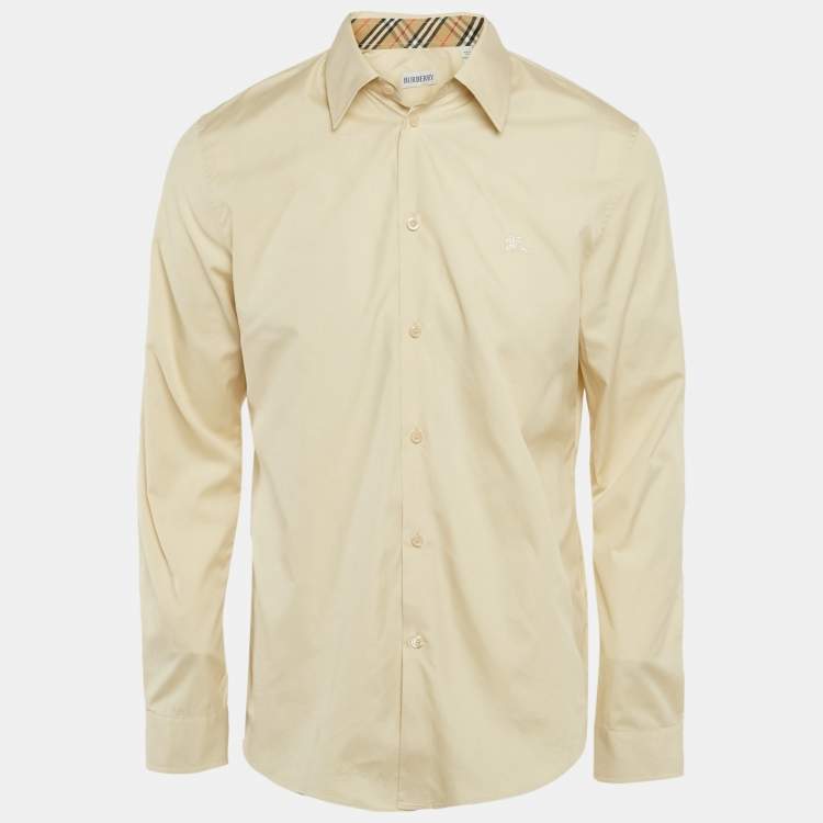 Pre Owned Burberry Nutmeg Beige Cotton Button Front Shirt M