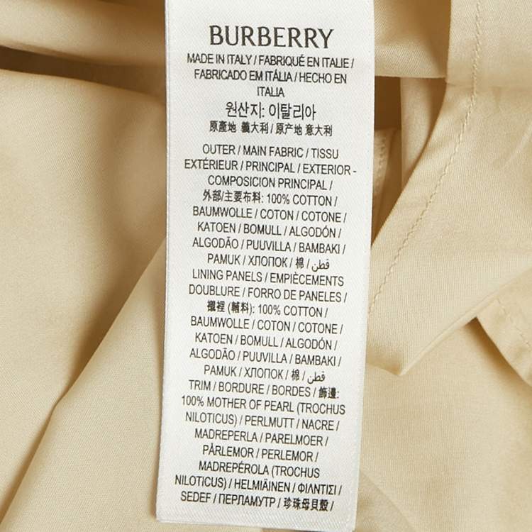 Pre Owned Burberry Nutmeg Beige Cotton Button Front Shirt M