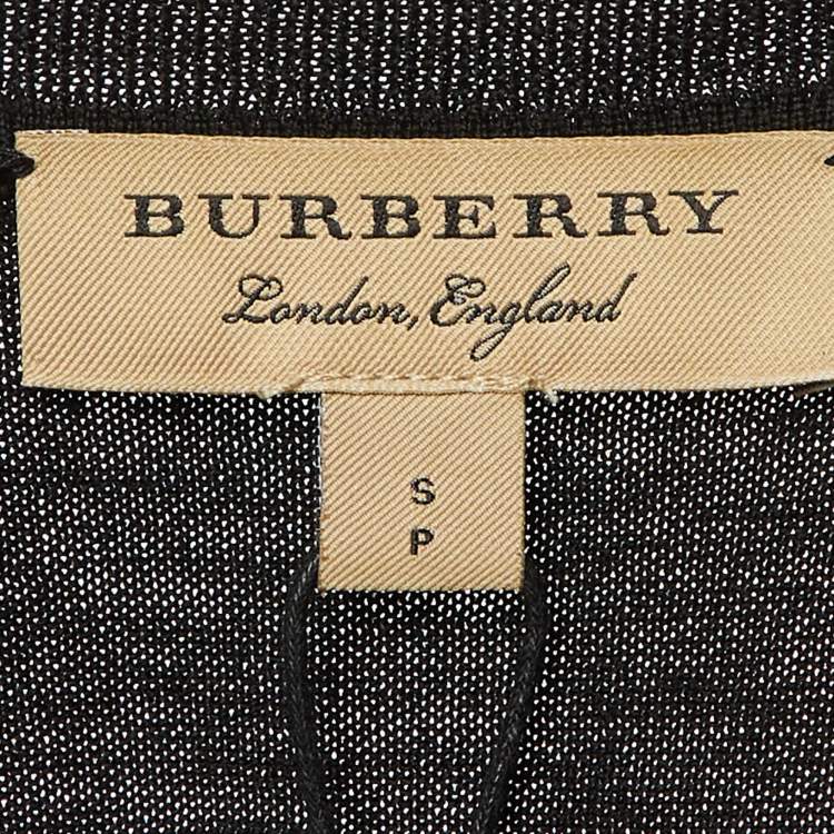 Pre Owned Burberry Black Merino Wool Benton V-Neck Sweater S