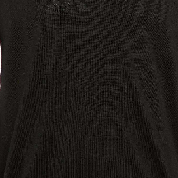 Pre Owned Burberry Black Merino Wool Benton V-Neck Sweater S