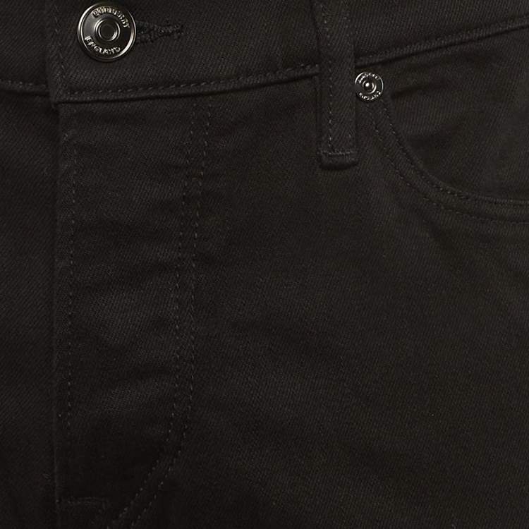 Pre Owned بنطال جينز بربري بقصة مستقيمة دنيم أسود بحجم كبير خصر 34 بوصة