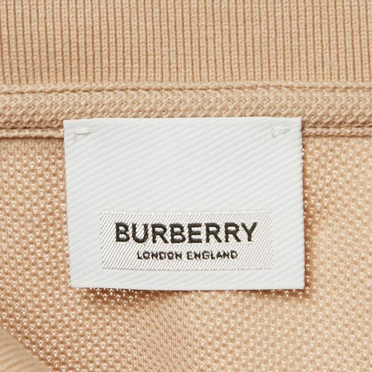 مملوكة مسبقًا Burberry Beige Cotton Pique Polo T-Shirt S
