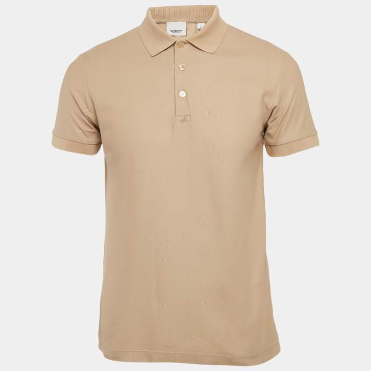 مملوكة مسبقًا Burberry Beige Cotton Pique Polo T-Shirt S