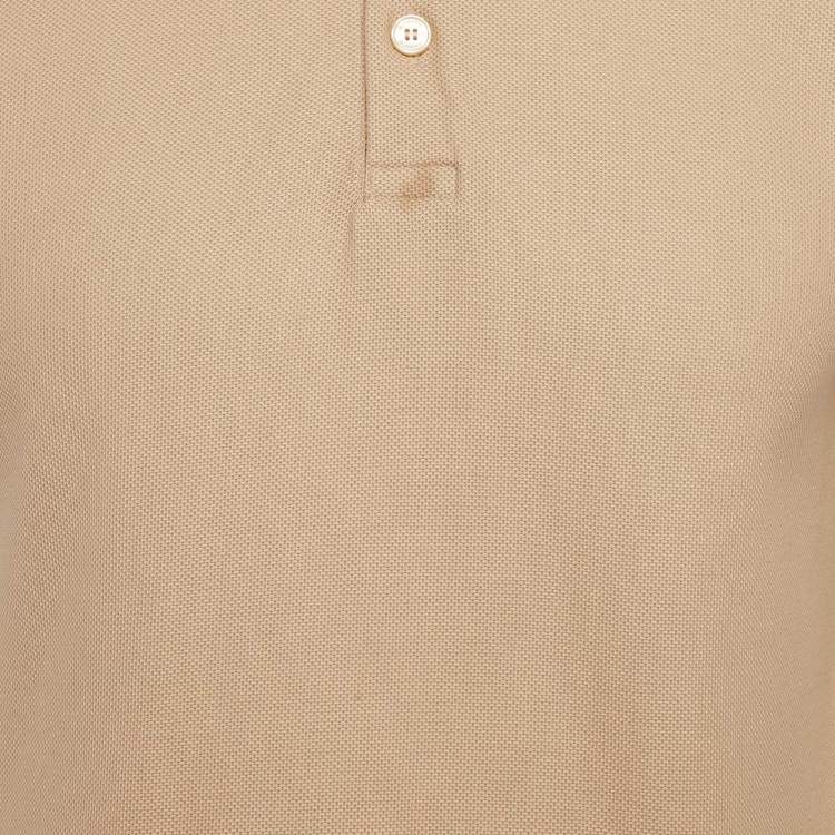 مملوكة مسبقًا Burberry Beige Cotton Pique Polo T-Shirt S