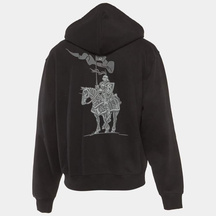 Pre Owned Burberry Black Cotton Zip-Up Hoodie M