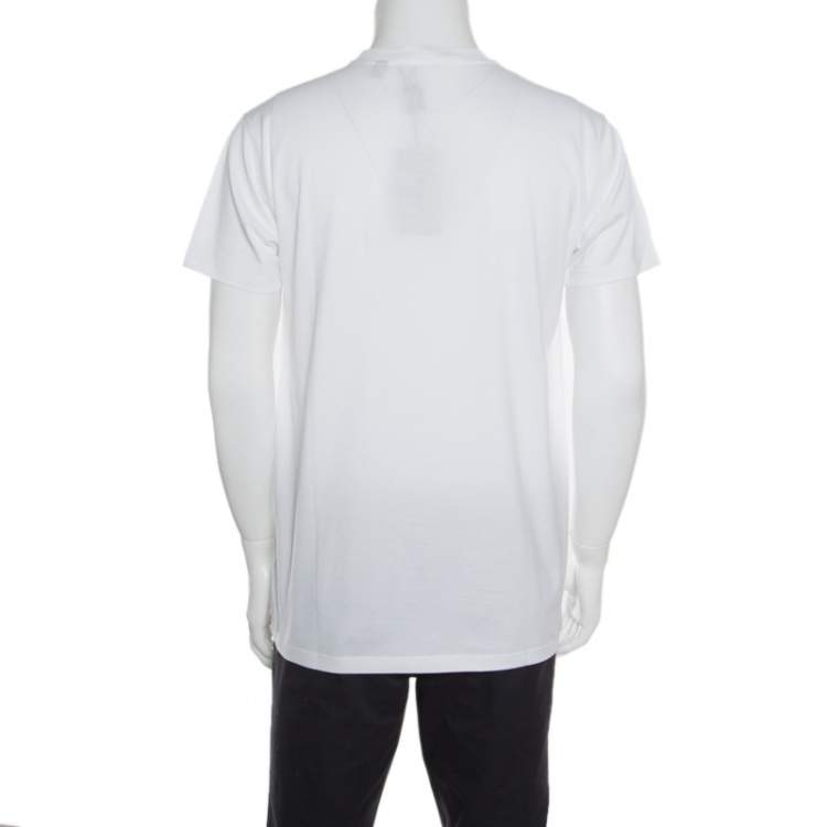 Pre Owned Burberry White B series Monogram Logo Detail Limited Edition Crew Neck T Shirt XXS