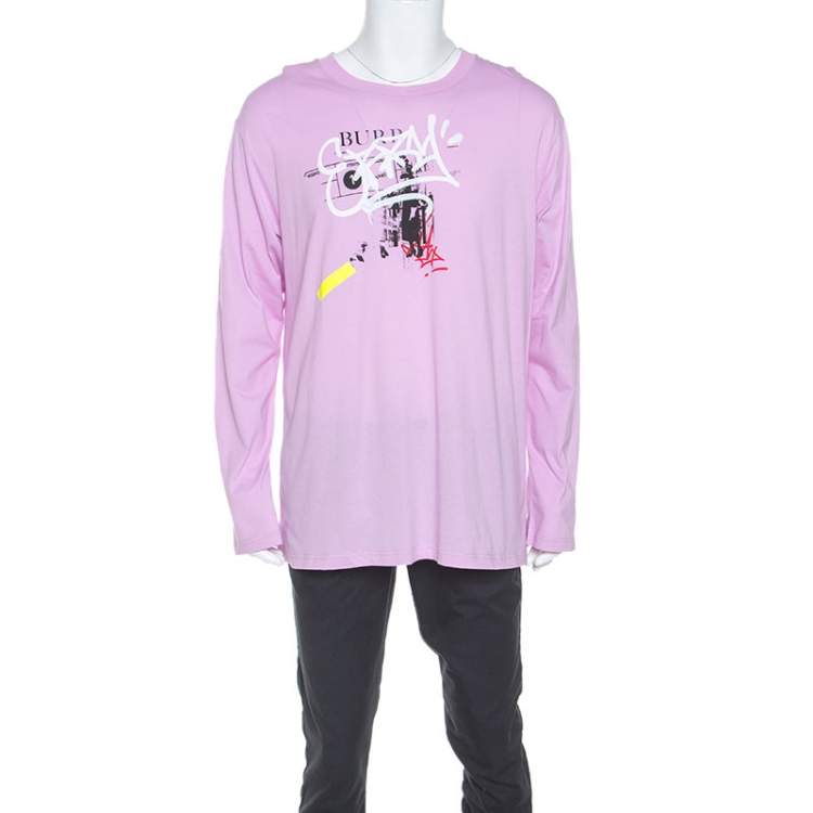 Burberry Light Pink Printed Jersey Long Sleeve Cordan T-Shirt L Burberry |  TLC