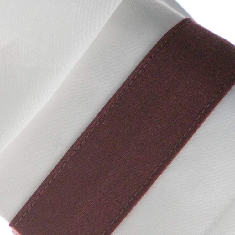 مملوكة مسبقًا Burberry White Cotton Striped Cuff Reynoldton Sport Shirt XXL