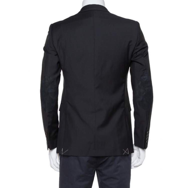 Pre Owned Burberry London Black Wool Mansell Blazer M