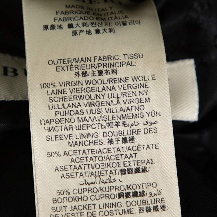 Pre Owned Burberry London Black Wool Blazer M