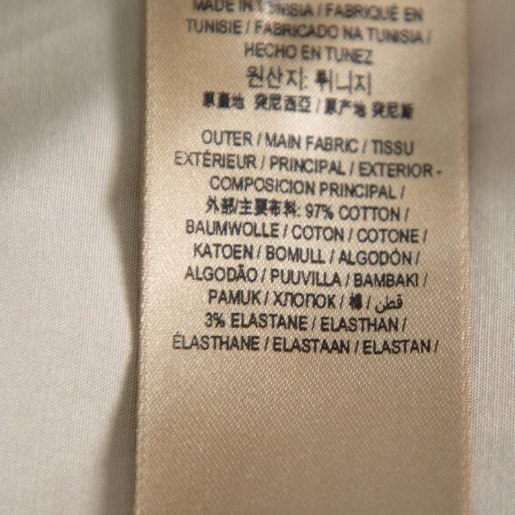 Pre Owned Burberry Stone Stretch Cotton Long Sleeve Shirt S
