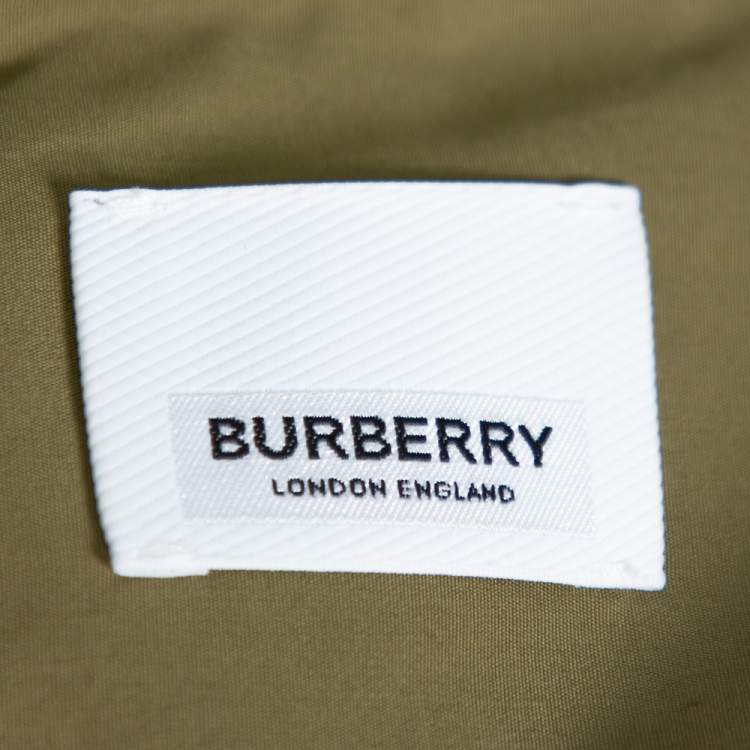 Pre Owned Burberry London Khaki Cotton Logo Detail Long Sleeve Button Front Shirt XXL
