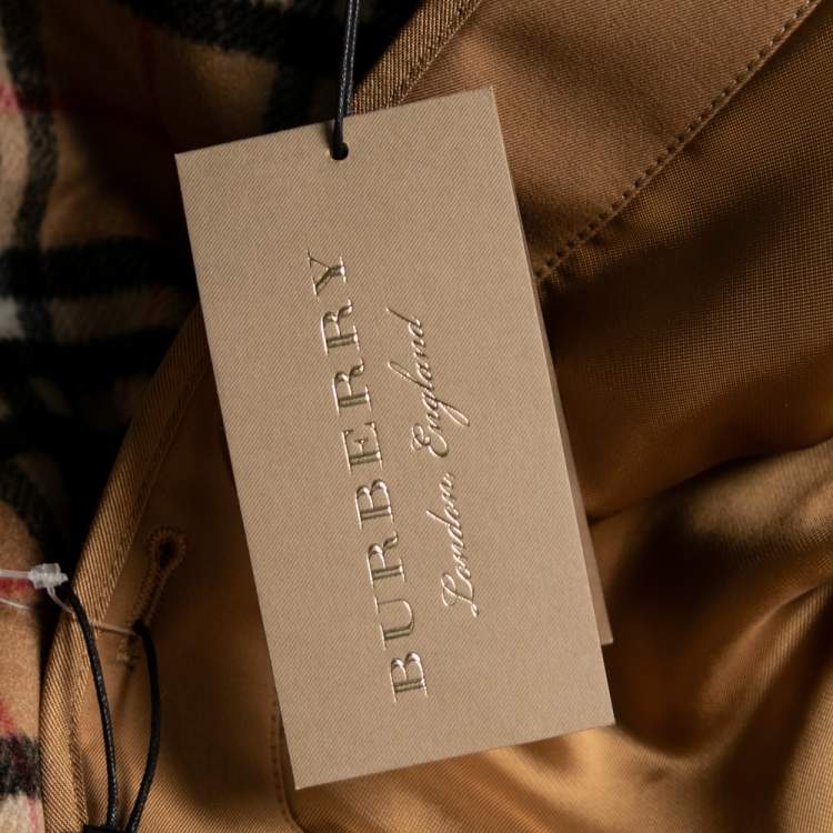 Pre Owned Burberry Antique Yellow Regular Chelsea and Kensington Fit Heritage Coat Warmer XL