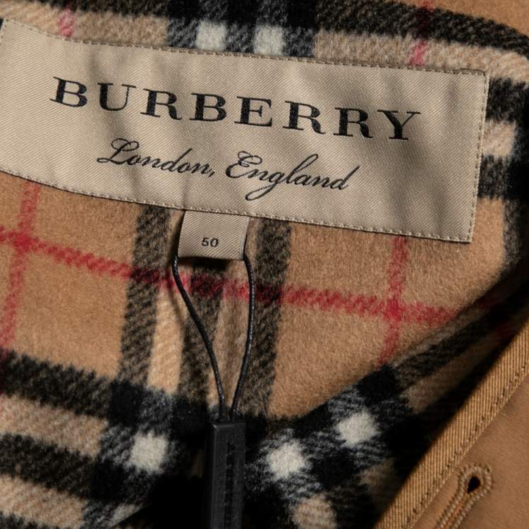 Pre Owned Burberry Antique Yellow Regular Chelsea and Kensington Fit Heritage Coat Warmer XL