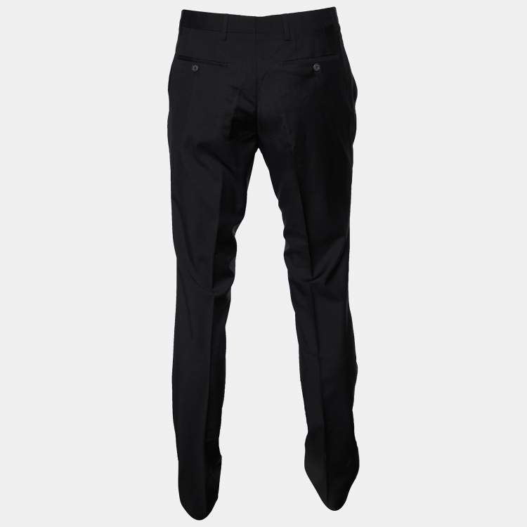 Pre Owned Burberry Black Wool Formal Trousers XXL