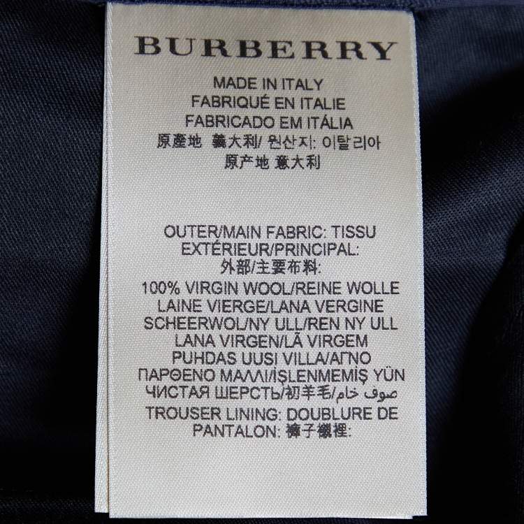 Pre Owned Burberry Black Virgin Wool Trousers M