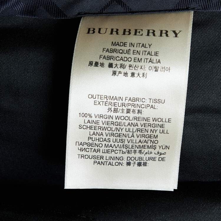 Pre Owned Burberry Black Virgin Wool Trousers M