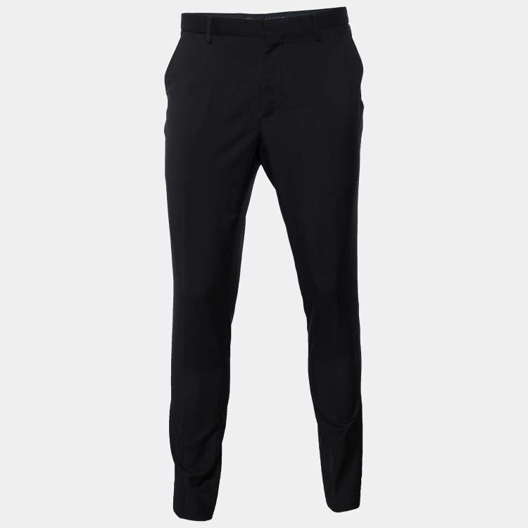 Pre Owned Burberry Black Wool Trousers XL