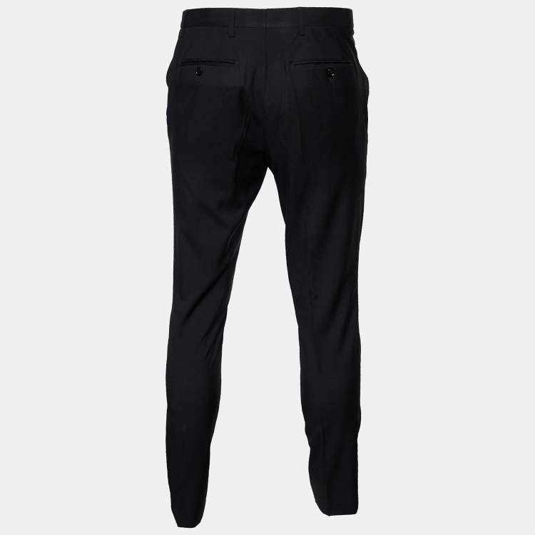 Pre Owned Burberry Black Wool Trousers XL