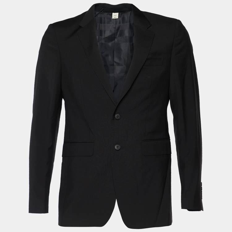 Burberry Black Wool Button Front Blazer M Burberry | The Luxury Closet