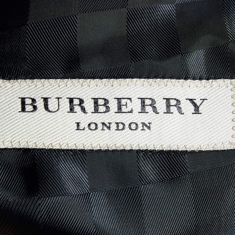 Pre Owned Burberry Black Wool Button Front Blazer M