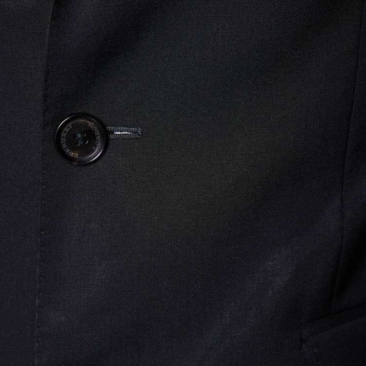 Pre Owned Burberry Black Wool Regular Suit L