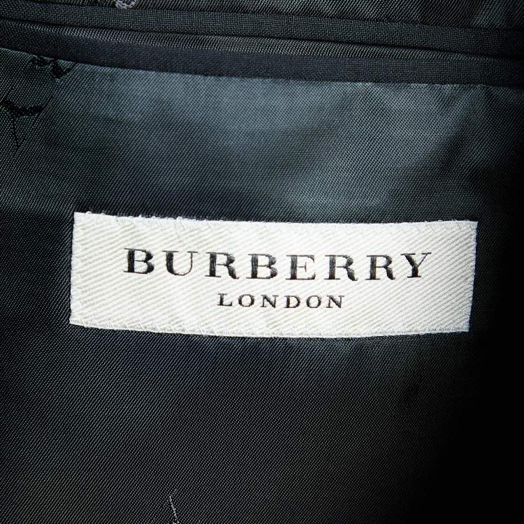 Pre Owned Burberry Black Wool Regular Suit L