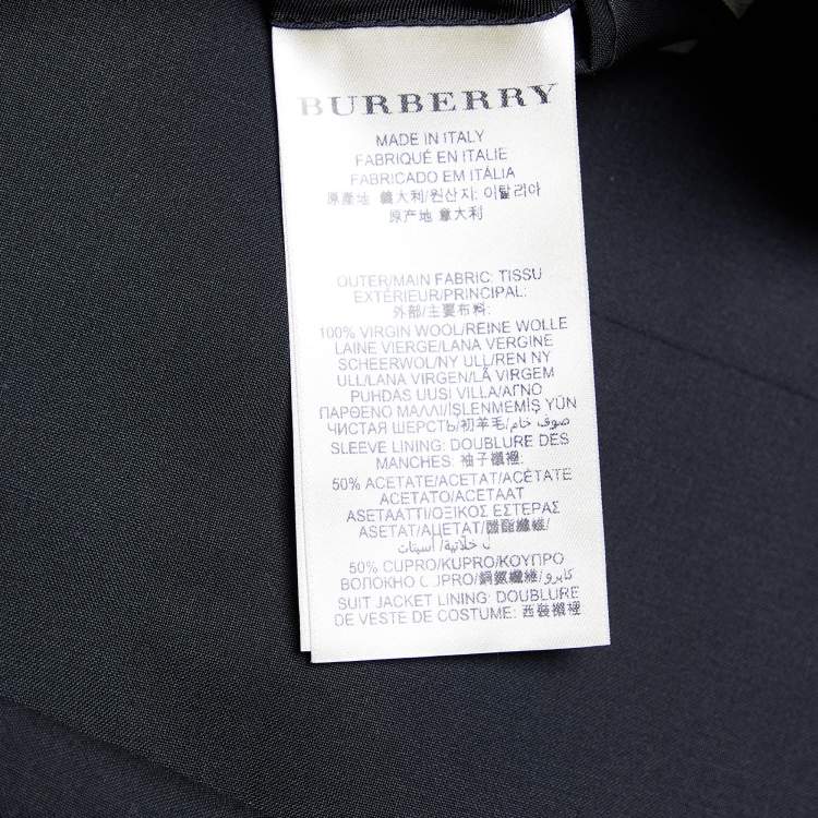Pre Owned Burberry Black Wool Regular Suit L