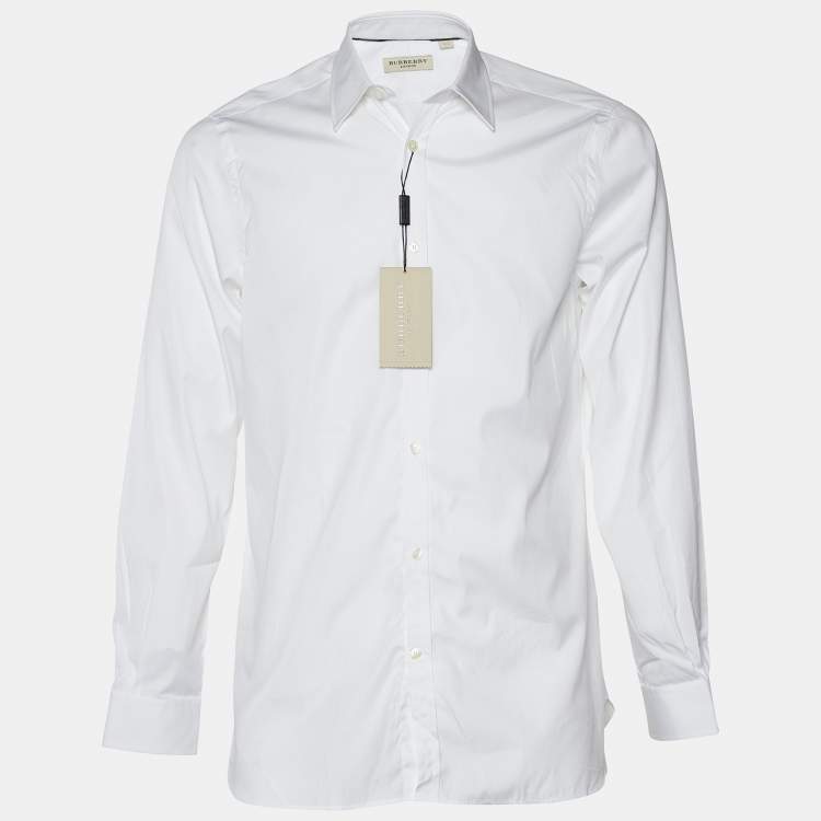 Mens burberry shirt white best sale