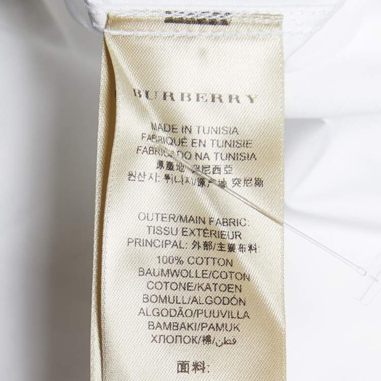 Pre Owned Burberry White Cotton Button Front Shirt M