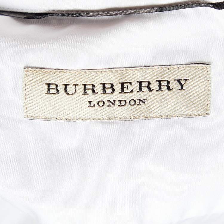 Pre Owned Burberry White Cotton Button Front Shirt M
