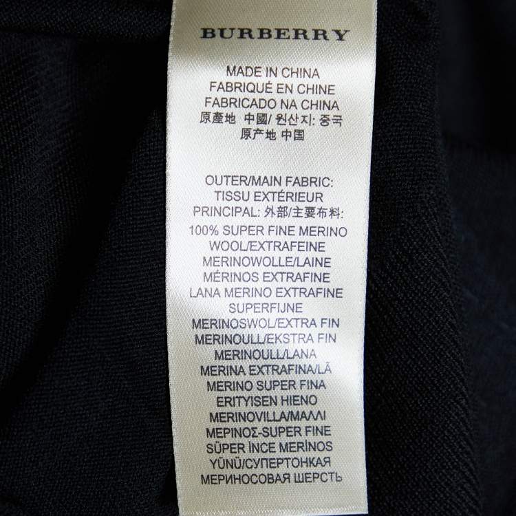 مملوكة مسبقًا Burberry Black Wool V-Neck Sweater M