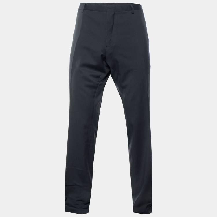 Pre Owned Burberry Black Wool Milbanl Trousers XXXL