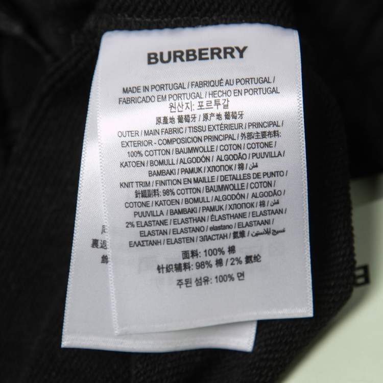 Pre Owned Burberry Black Cotton Jogger Pants S Waist 29"