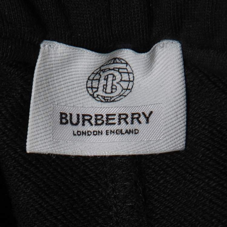 Pre Owned Burberry Black Cotton Jogger Pants S Waist 29"