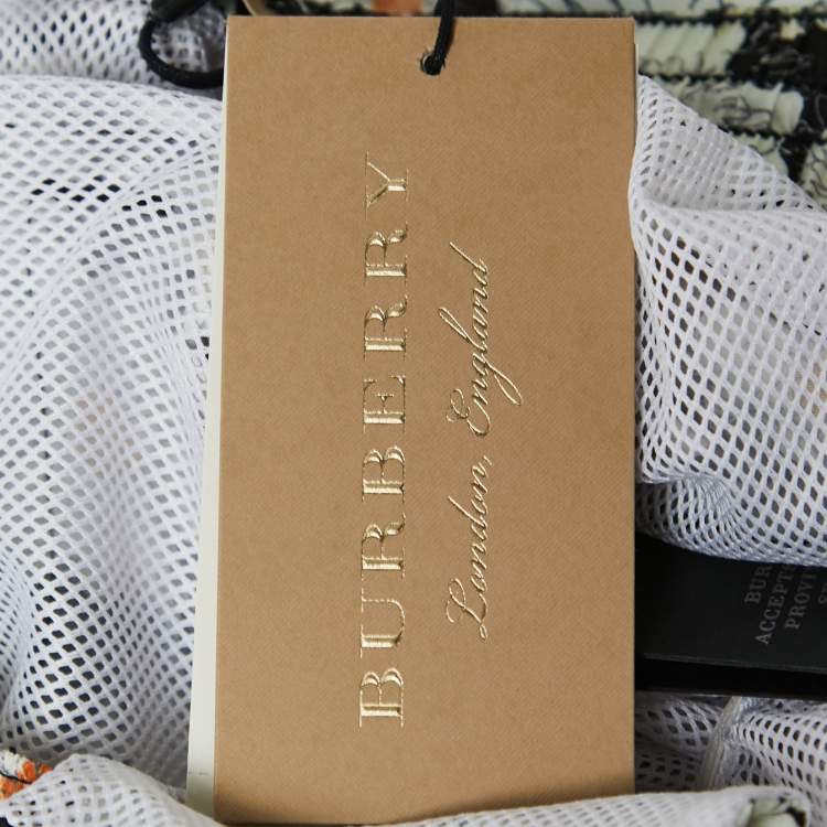Pre Owned Burberry Black Floral Synthetic Swim Shorts M