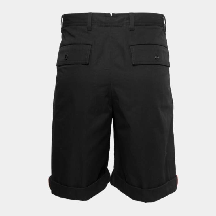 Pre Owned Burberry Black Cotton Bermuda Shorts L